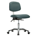 Clean Room Chair Ergonomic Chair, No Arms, 19" to 24" Height, Vinyl, Colonial Blue