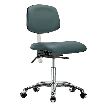Clean Room Chair Ergonomic Chair, No Arms, 19" to 24" Height, Vinyl, Colonial Blue
