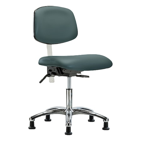 Clean Room Chair Ergonomic Chair, No Arms, 19" to 24" Height, Vinyl, Colonial Blue