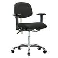 Clean Room Chair Ergonomic Chair, Adjustable Arms, 19" to 24" Height, Polyurethane, Vinyl, Black