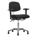 Clean Room Chair Ergonomic Chair, Adjustable Arms, 19" to 24" Height, Polyurethane, Vinyl, Black