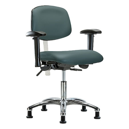 Clean Room Chair Ergonomic Chair, Adjustable Arms, 19" to 24" Height, Polyurethane, Vinyl