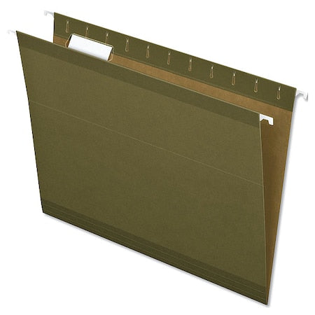 File Folders 8-1/2" x 11", 1/5-Cut Tab, Standard Green, Pk25