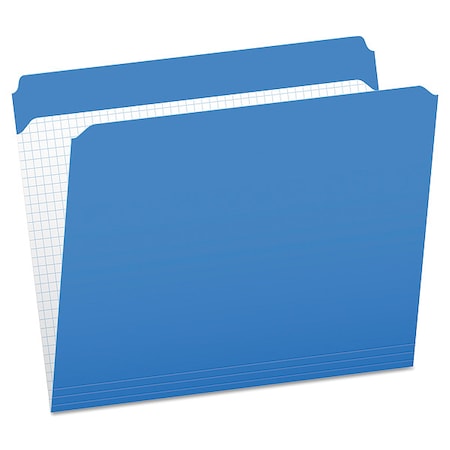 File Folders 8-1/2" x 11", Straight Tab, Blue, Pk100