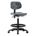 High Bench Chair Ergonomic Chair, No Arms, 23-1/4" to 33-1/4" Height, Polyurethane, Black