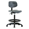 High Bench Chair Ergonomic Chair, No Arms, 23-1/4" to 33-1/4" Height, Polyurethane, Black