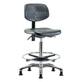 High Bench Chair Ergonomic Chair, No Arms, 24-1/2" to 34-3/4" Height, Polyurethane, Black