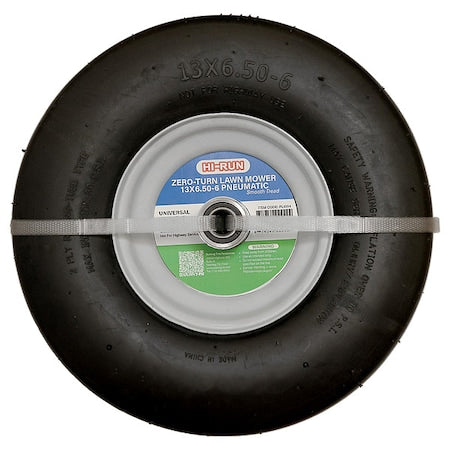 13X6.50-6 Lawn Mower Tire, Smooth, 30 psi