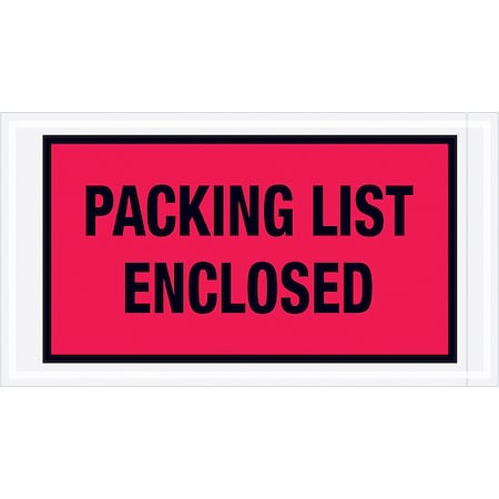 Packing List Envelopes, Red, PK1000