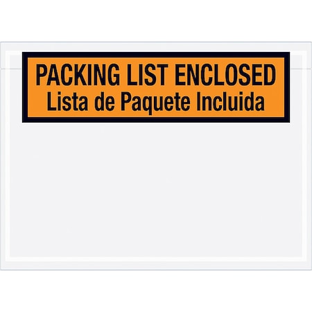 Packing List Envelopes, Orange, PK1000