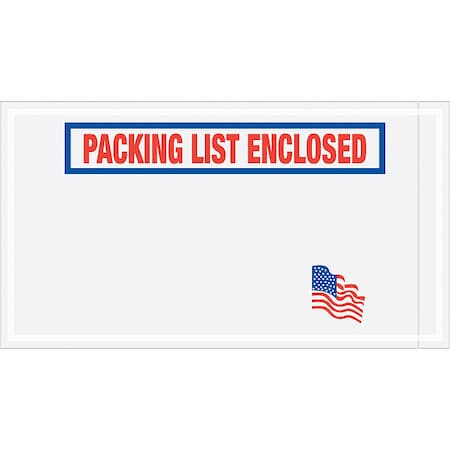 PackingListEnvelopes, Bl/Rd/Wht, PK1000