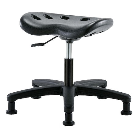 Tractor Stool, Polyurethane, Black, 16 in to 21 in Seat Height