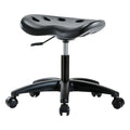 Tractor Stool, Polyurethane, Black, 16 in to 21 in Seat Height