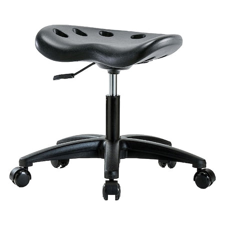 Tractor Stool, Polyurethane, Black, 16 in to 21 in Seat Height
