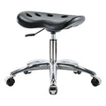Tractor Stool, Polyurethane, Black, 17 in to 22 in Seat Height
