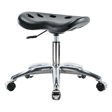 Tractor Stool, Polyurethane, Black, 17 in to 22 in Seat Height