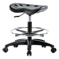 Stool, Polyurethane, Black, 19 in to 26 1/2 in Seat Height