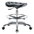 Stool, Polyurethane, Black, 20 in to 27 1/2 in Seat Height
