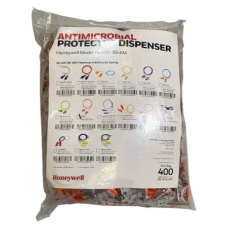 HL400 Earplug Dispenser Refill, Vinyl, Bell, 26 dB NRR, Corded