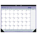 Academic 13-Month Desk Pad Calendar, 21.25 x 16, Black Headband, 13-Month (July to July): 2024-2025