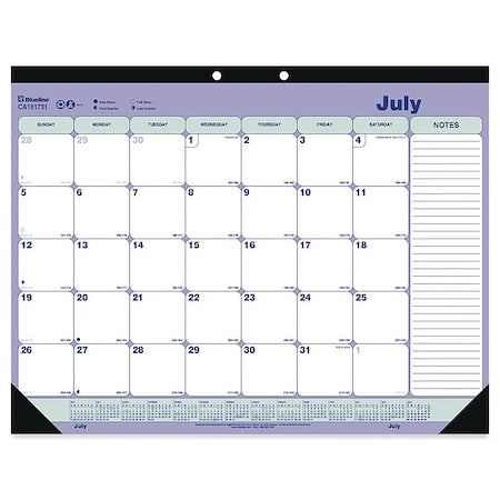 Academic 13-Month Desk Pad Calendar, 21.25 x 16, Black Headband, 13-Month (July to July): 2024-2025