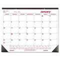 Monthly Desk Pad Calendar, 22 x 17, White/Burgundy Sheets, 12-Month (Jan to Dec): 2025