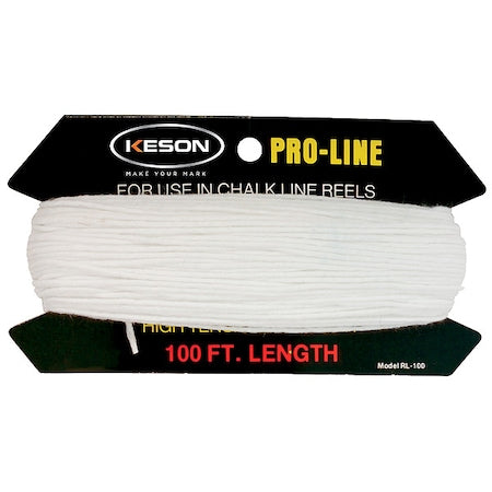 Chalk Line Reel Line, 100 ft L, Twisted