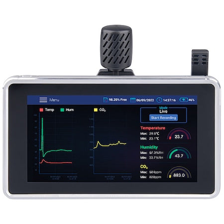 Indoor Air Meter, 32 F to 122 F, LCD