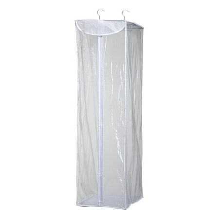 Zipper, Plastic, Hanging Garment Rod, Clear, White