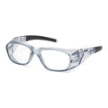 Emerge(R) Plus Full Reader Reader Safety Glasses, Gray Wraparound Frame, 2.5 Diopter, Clear Lens