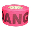 Barricade Tape, Danger, Red, 2 in Wide x 135 ft Length, Wood Fiber, 5 mil