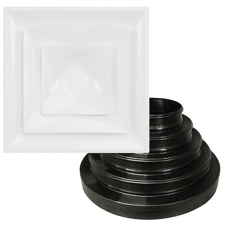 6 to 14 in Square Step-Down Diffuser, White