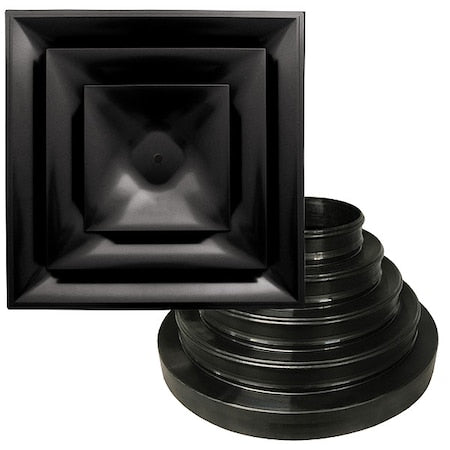 6 to 14 in Square Step-Down Diffuser, Black