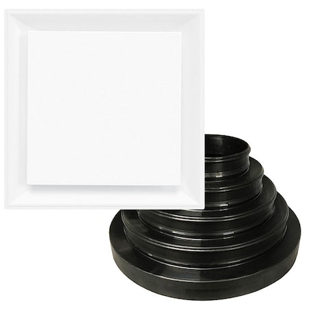 6 to 14 in Square Square Plaque Diffuser, White