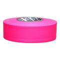 Flagging Tape, No Legend, Fluorescent Pink, 1 3/16 in Wide x 150 ft Length, Vinyl, 2.5 mil