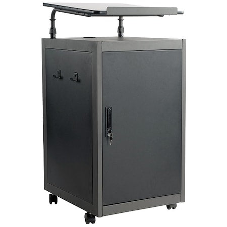 Lectern, 24 in D X 41 in H, 20 in W X Plastic, Charcoal