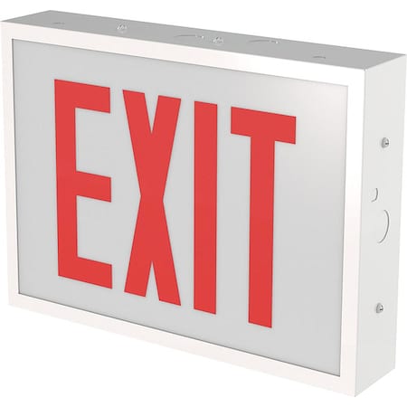 Exit Sign, LED, Red/Green, 12" D, 8-7/8" H