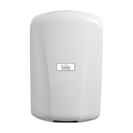 Automatic Hand Dryer, 14 sec Dry, 208 to 277V AC, White, Epoxy Enamel