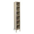 Box Locker, 12 in W, 15 in D, 78 in H, (1) Wide, (6) Tier, Tan
