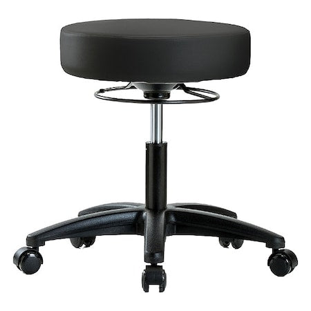 Desk Stool, Vinyl, Casters, BLK