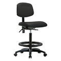 High Bench Chair Ergonomic Chair, No Arms, 25" to 34-1/2" Height, Vinyl, Black