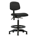 High Bench Chair Ergonomic Chair, No Arms, 25" to 34-1/2" Height, Vinyl, Black