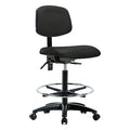 High Bench Chair Ergonomic Chair, No Arms, 25" to 34-1/2" Height, Vinyl, Black