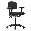 Medium Bench Chair Ergonomic Chair, Adjustable Arms, 21" to 28-1/4" Height, Vinyl, Colonial Blue