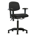 Medium Bench Chair Ergonomic Chair, Adjustable Arms, 21" to 28-1/4" Height, Vinyl, Colonial Blue