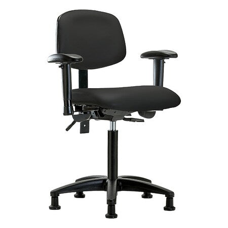 Medium Bench Chair Ergonomic Chair, Adjustable Arms, 21" to 28-1/4" Height, Vinyl, Colonial Blue