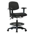 Medium Bench Chair Ergonomic Chair, Adjustable Arms, 21" to 28-1/4" Height, Vinyl, Colonial Blue