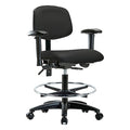 Medium Bench Chair Ergonomic Chair, Adjustable Arms, 21" to 28-1/4" Height, Vinyl, Colonial Blue