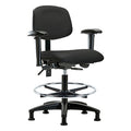 Medium Bench Chair Ergonomic Chair, Adjustable Arms, 21" to 28-1/4" Height, Vinyl, Colonial Blue