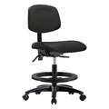 Medium Bench Chair Ergonomic Chair, No Arms, 21" to 28-1/4" Height, Vinyl, Black